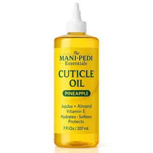 Professional Nail Tech Cuticle Oil Refill - Pineapple Scent with Jojoba, Vitamin E & Almond Oil for Nourished Nails, 7 Fl Oz