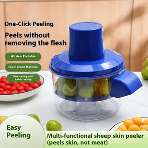 Electric Vegetable Peeler, Automatic Fruit and Veggie Slicer, Curved Design for Grapes, Garlic, Apples, Potatoes, Carrots, Compact with Slot and Tray, Durable and Easy to Clean