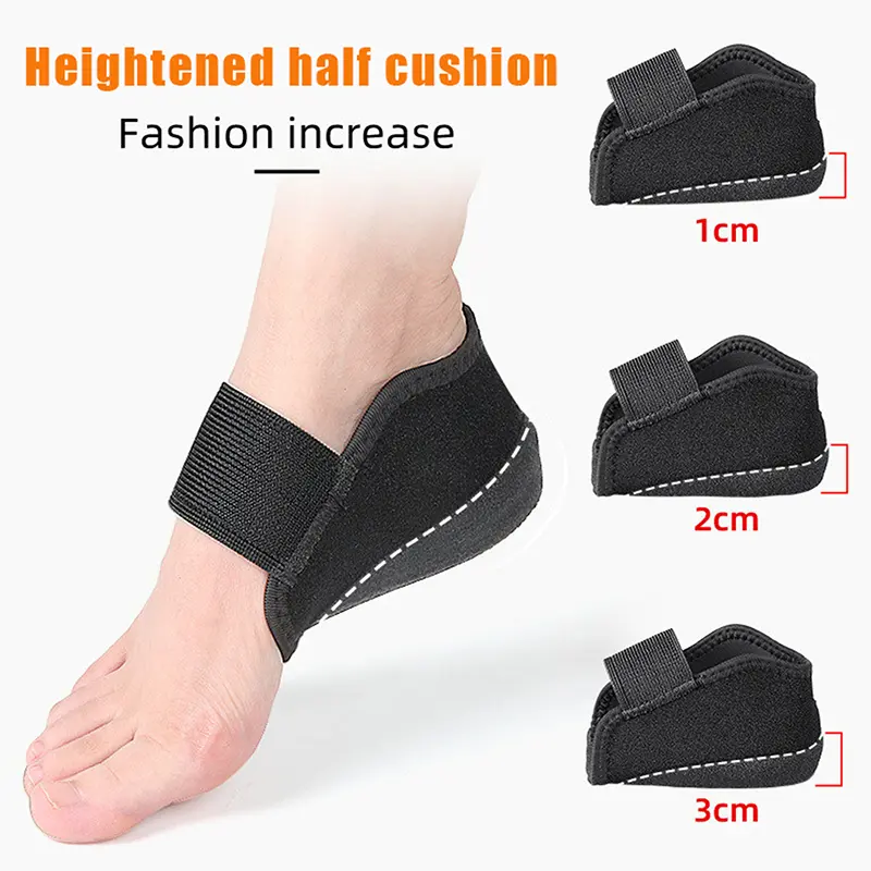Unisex Silicone Height-Lift Insoles for Footwear - 1-3 cm Soft, Arch-Supportive Insoles with Gel Heel Pads, Discreet Lift, Adjustable Height, Trim to the Correct Size