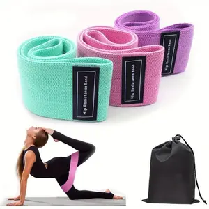 Sports Exercise Resistance Loop Bands Set, 3 Counts Elastic Squat Resistance Band, Non-slip Yoga Stretch Strap, Gym Exercise Equipment for Women Men Home Workouts