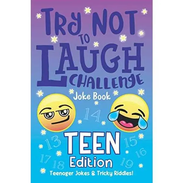 USED Book - The Try Not to Laugh Challenge Joke Book Teen Edition, Teenager Jokes & Tricky Riddles: Hilarious Interactive Game for Teen Boys & Girls, Ages 13, 14, ... Jokes, Riddles, & Brain Teasers for Teens by Howling Moon Books (Paperback) - english