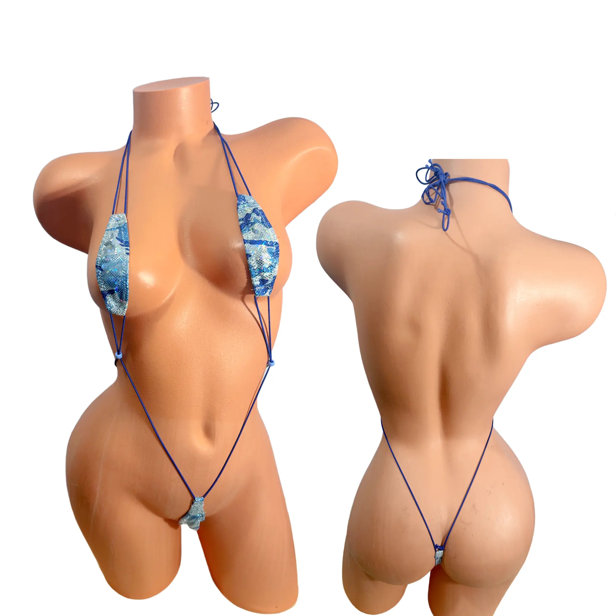 Blue Camouflage metallic Slingshot Bikini
