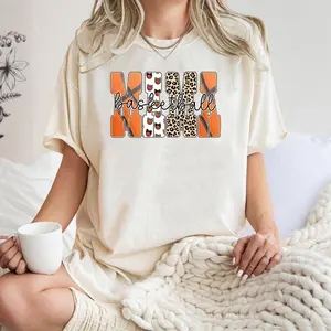 Baketball Mama TShirt , Checkered Leopard