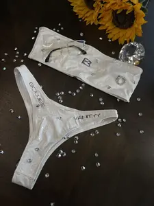 White Vanityy Halter Top Bikini Swimsuit