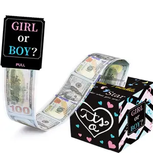 Party Gender Reveal Balloon Box with Lid, Foldable Decorative Letters for Baby Shower, Perfect for Unveiling Celebrations