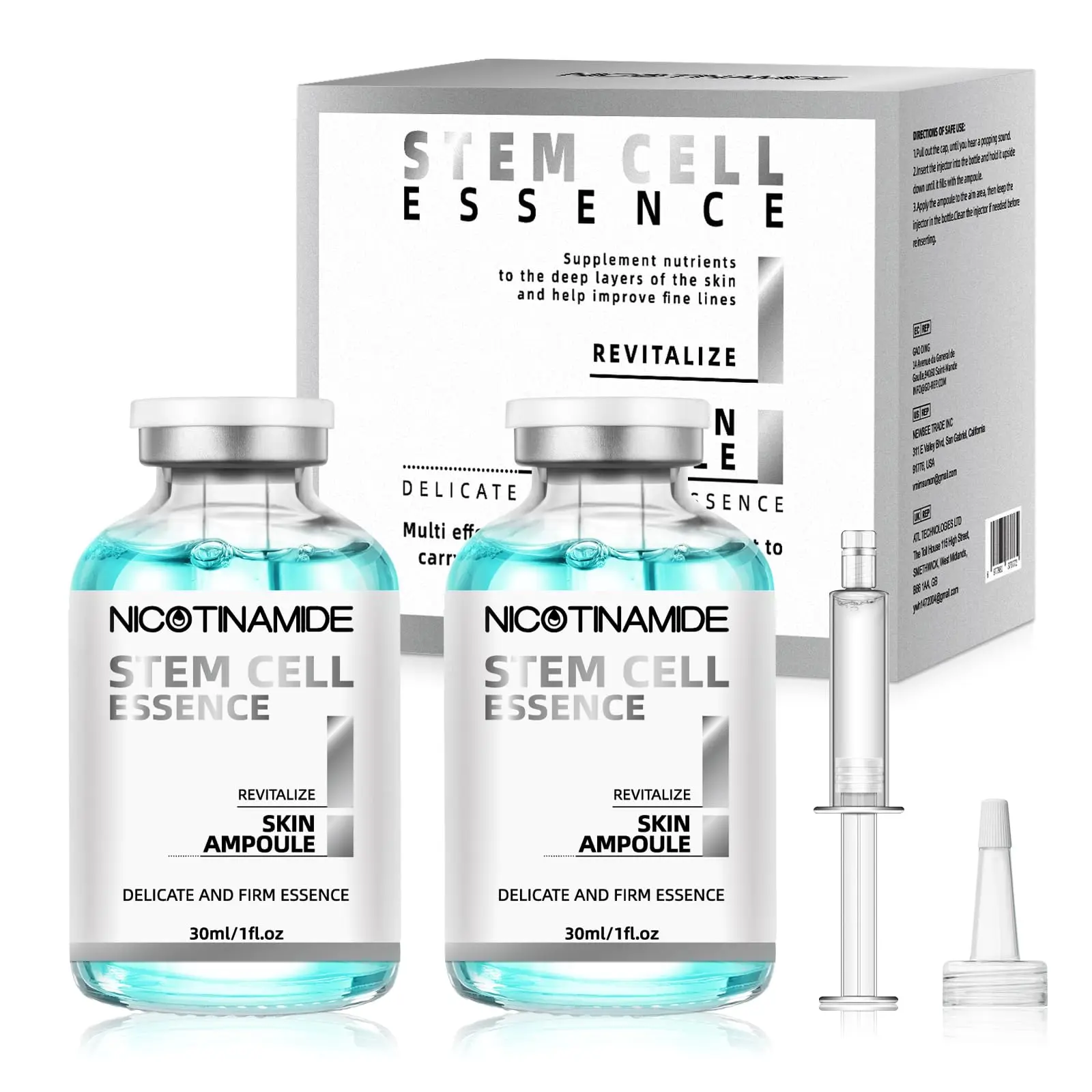 Stem Cell Serum for Anti-aging & Wrinkle Removal, Botanical Stem Cell Skin Booster with Niacinamide, TXA, Glutathione, Hyaluronic Acid Aloe Vera for Hydrating, Skin Repair, Glow Facial Serum Korean Skincare for Daily Radiant SKin, Smooth Face