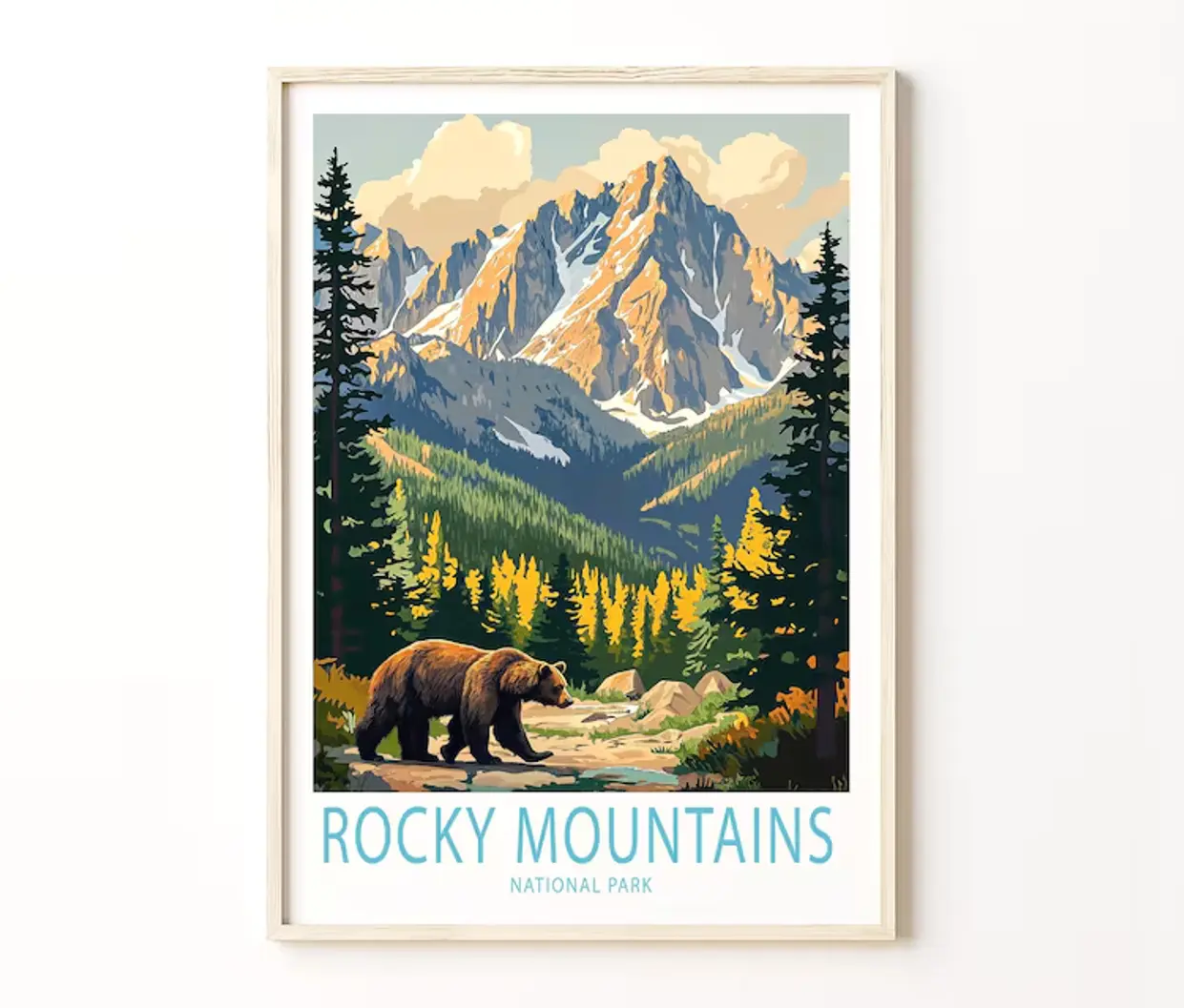 Watercolor Painting of Great Smoky Mountains, National Park Wall Art, Smoky Mountains Poster Print.