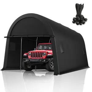 COBIZI 10' x 20' FT Heavy-Duty Carport, Portable Garage, Carport Canopy with All-Steel Metal Frame & Vents, Round Outdoor Storage Shed for Cars, Trucks, Boats, Patio Furniture, Snowproof and Waterproof