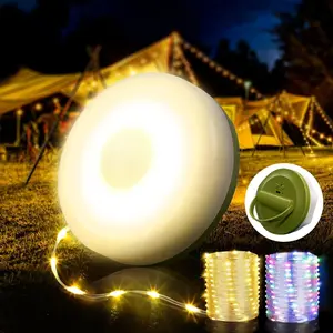 Portable Folding Camping Light, USB Rechargeable Outdoor String Lights, Ideal for Camping, Garden & Hiking, Stage Lighting Option