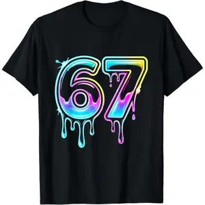 Six Seven Ice Cream Drip Cool Meme 67 Funny 6 7 Unisex T-Shirt