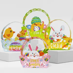 Wrapables Easter Gift Baskets with Handle, Treat Boxes for Eggs, Cookies and Candy