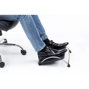 Mount-It! Under Desk Ergonomic Footrest Black with 3 Tilt Settings Non-Skid Surface for Comfort and Circulation
