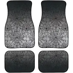 Spider Web All Weather Carpet Vehicle Floor Mats Gothic Gradient Black Spider Web 4 Piece Universal Fit Floor Mat Interior Minimalism Accessories Car Accessory