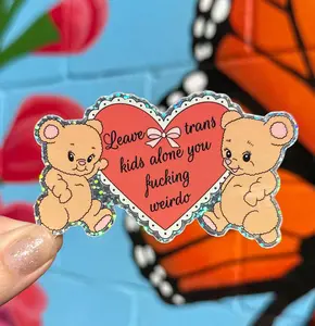 Leave Trans Kids Alone Glitter Sticker