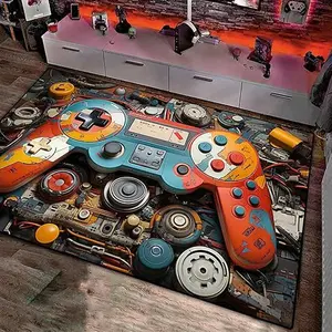 Gaming Area Rugs, Teen Boys Game Controller Carpet Gamer Rugs for Boy’s Bedroom, Non-Slip Gamepad Rug for Children Playroom Living Room Game Room