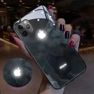 Light Up Phone Case Smokey Black Marble Aesthetic