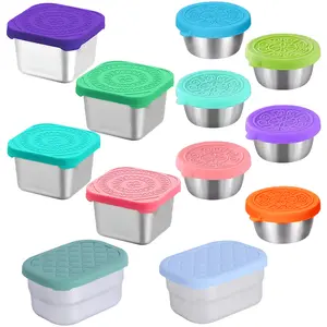 12Pcs Stainless Steel Dipping & Snack Containers - Leak-Proof Sauce Cups for Meal Prep - Reusable Portable Food Boxes for Fruit, Nuts & Lunch