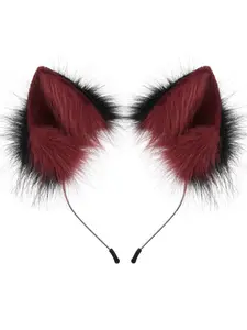 Cosplay Lolita Plush Cat Fox Ears Headband, Cute Fitted Hair Accessory, Handmade Realistic Animal Ears, Perfect for Cosplay Parties