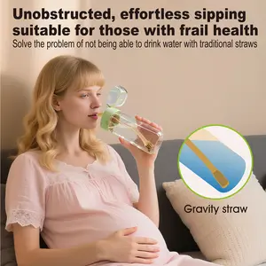 17oz PPSU Maternity Water Bottle, 180°C Heat-Safe, Lie-Down Leak-Proof Patent Lid, Nausea Relief Support, Soft Silicone Suction Port, Must-Have Postpartum & Hospital Bag Item, Ideal for Bedridden Users or Outdoor Hydration