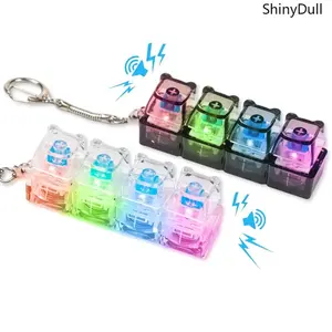 Bear Keycap Fidget Toy - LED Keyboard Clicker Keychain for Anxiety Relief & StressDecompression