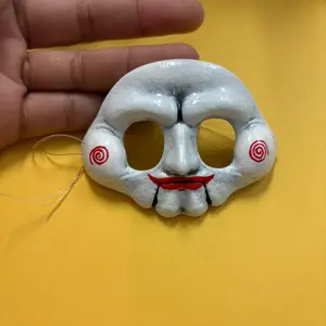 halloween Creepy Cute Billy the Puppet Style Mask - Fits Labubu & Plushies - Handmade Mini Mask Inspired by Saw Movie - Perfect for Halloween Decor & Collectibles - Accessory
