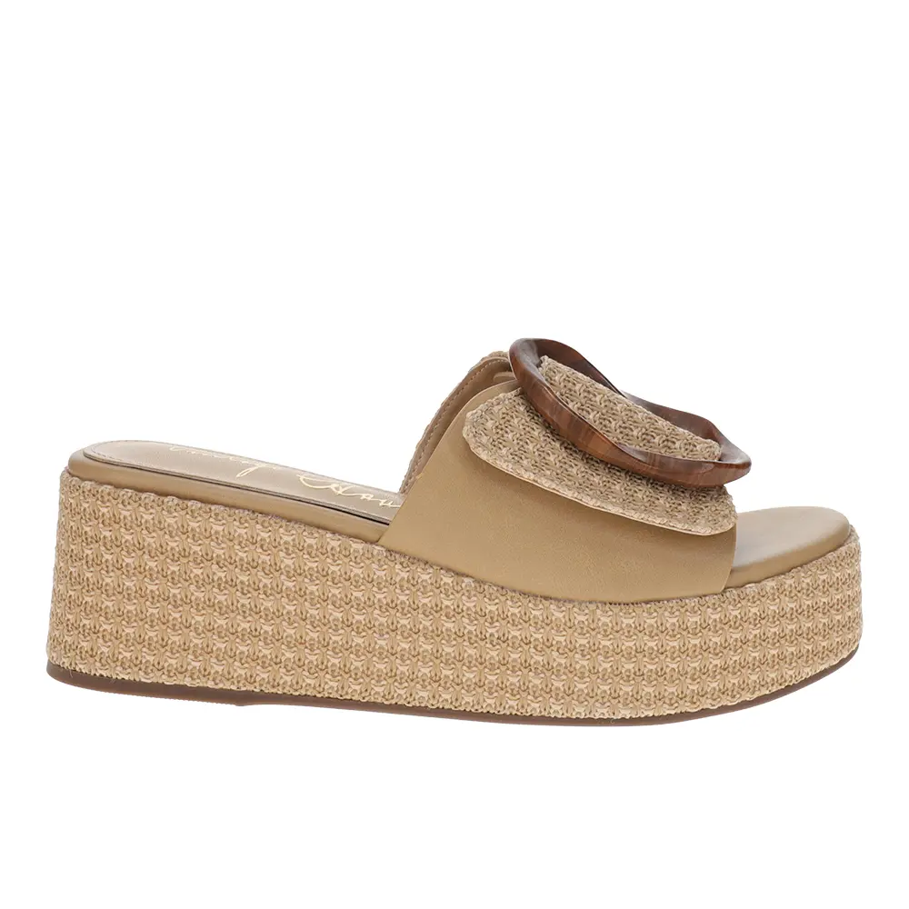 Vintage Havana Womens Janette Casual Sandals Casual Mid Heel 2-3" - Beige