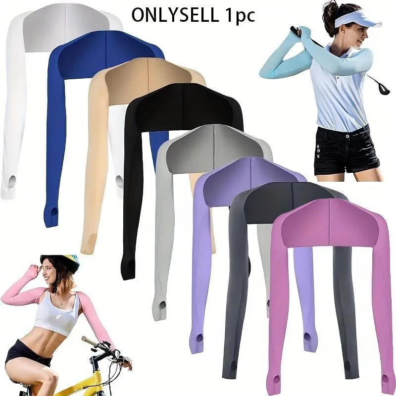 Women's Sun Protection Golf Arm Guards, Breathable Elbow Long Cooling Arm Guards, Outdoor Cycling Arm Guards, Sports and Outdoor Accessories