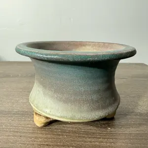Handmade 5" Glazed Ceramic Plant Pot with Drainage Hole - Ideal for Indoor Plants and Decorative Use