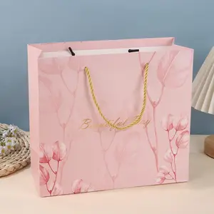 Floral Paper Gift Bag with Handle, Party Favor Bag, Perfect for Gifts, Baby Shower, Birthday, Wedding, Bridesmaid Celebration