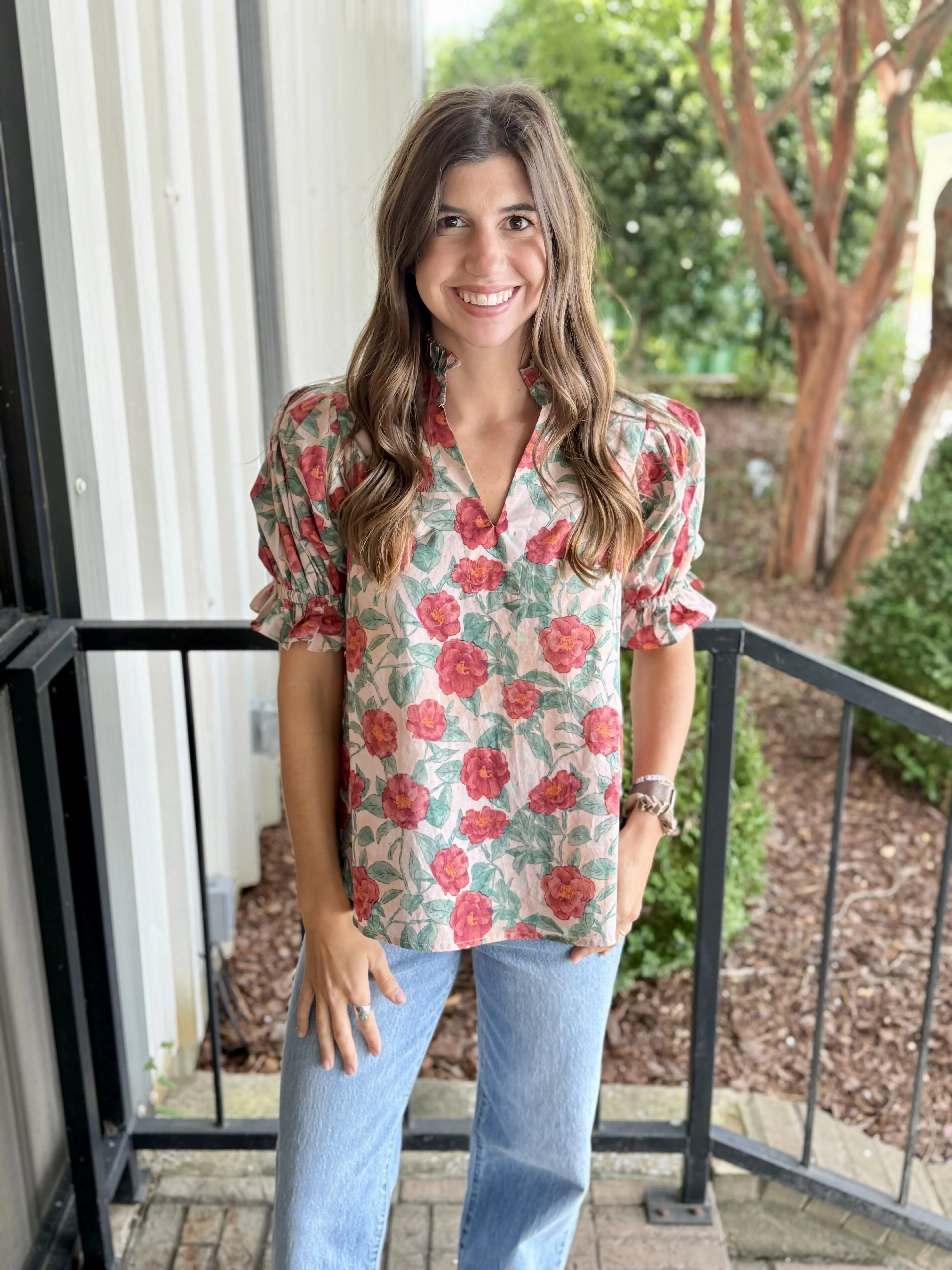 Vintage Rose Floral Blouse