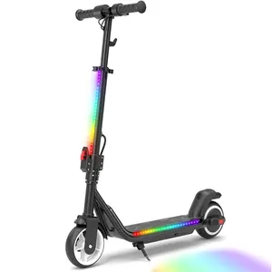 Electric Scooter for Boys & Girls Ages 8-12, 3 Adjustable Speeds (5/8/12Mph), 200W Motor, 3 LED Light Modes, Wide Deck, Double Brake System, Safe & Comfy Ride