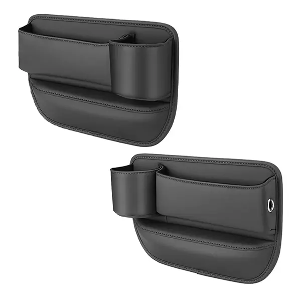 2 PCS Car Seat Gap Catcher Organizer, Storage Box with Cup Holder for Automotive & Motorcycle Accessories