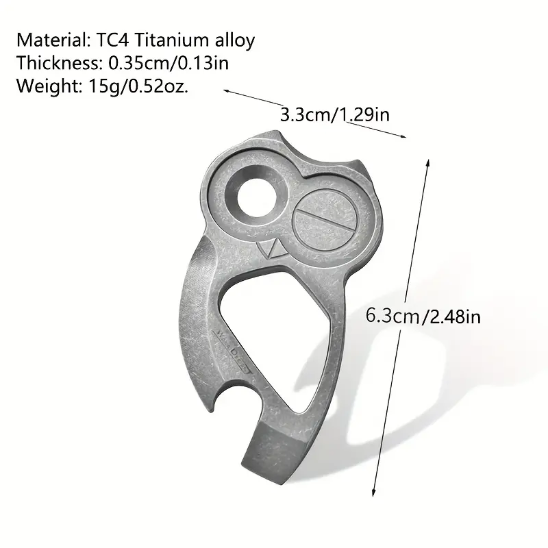 Owl-Shaped Titanium Alloy Pendant - Utility Multifunctional EDC Bottle Opener, Handy Kitchen Tool