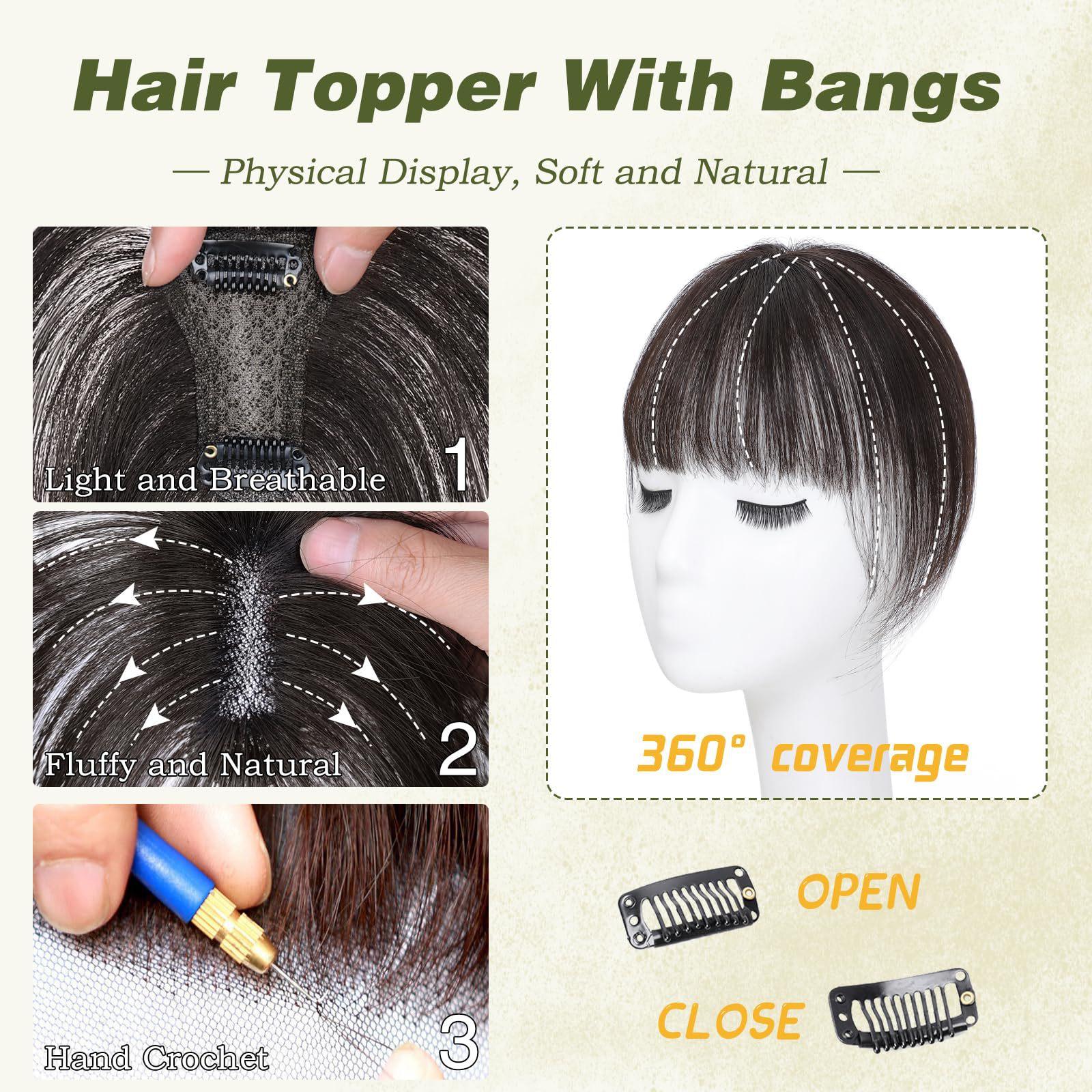 "Elegant Straight 100% Remy Human Hair Topper for Women, 33g Invisible T-Shape Clips, Versatile Parting, Natural Seamless Look, Covers Thinning Hair, Soft Silky No Tangle No Shedding, Easy Wear for Daily Use "	