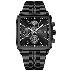 VAVOOM Men's Luxury Quartz Watch – Stainless Steel Band, Square Dial, Fashion Business Wrist Watch