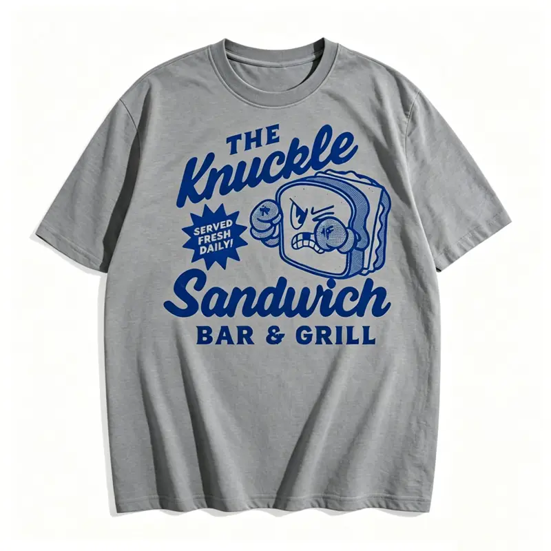 Mens Funny T Shirts The Knuckle Sandwich Bar and Grill Sarcastic Graphic Novelty Tee for Men Mens Funny T Shirts Cool Vintage Fashion T-Shirt Gift Classic Menswear Sarcastic Apparel for Men Funny Food Short Dark Grey tiktokshopbacktoschool