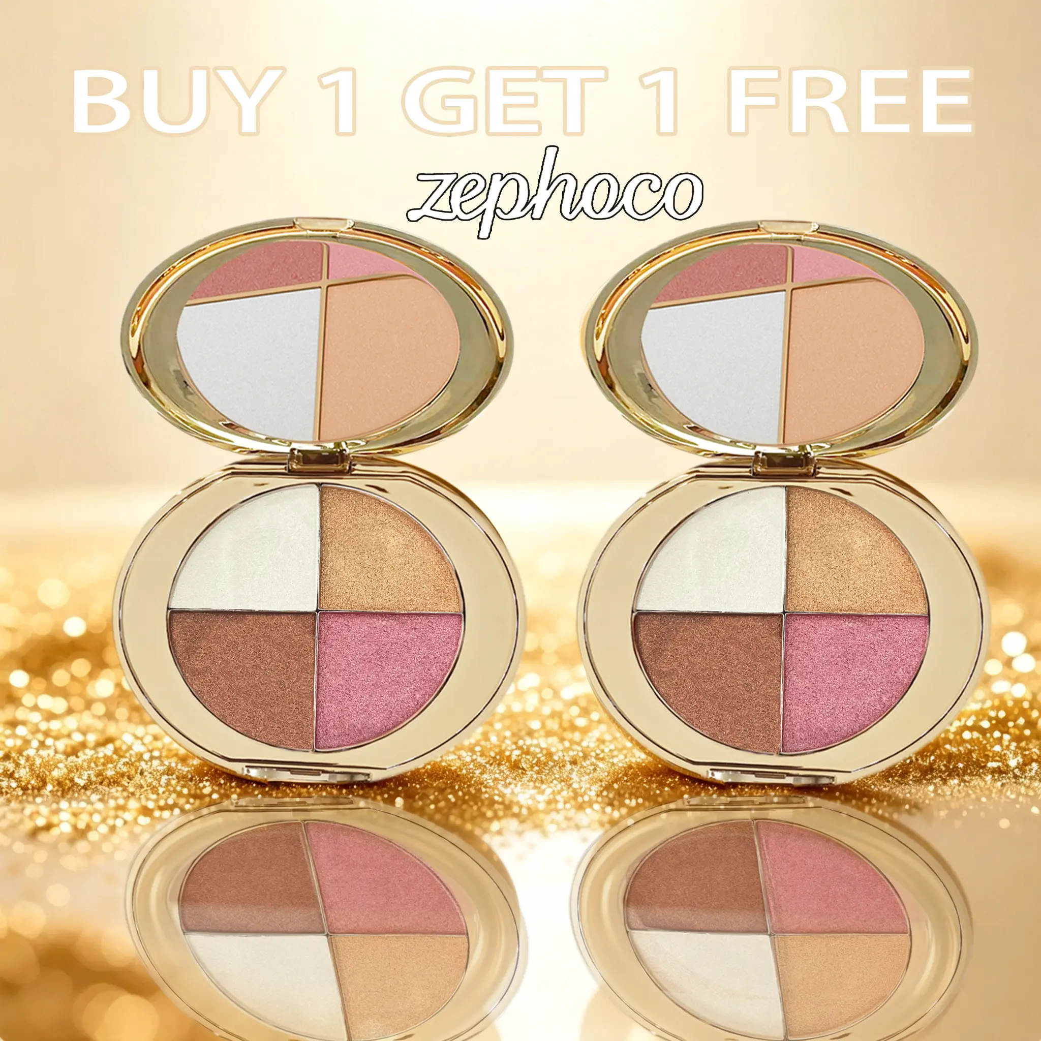 Buy 1 Get 1 Free cheek palette - eyeshadow and highlighter makeup Shimmer bedazzled beauty Buy 1 Get 1 Free cheek palette - eyeshadow and highlighter makeup Shimmer bedazzled beauty