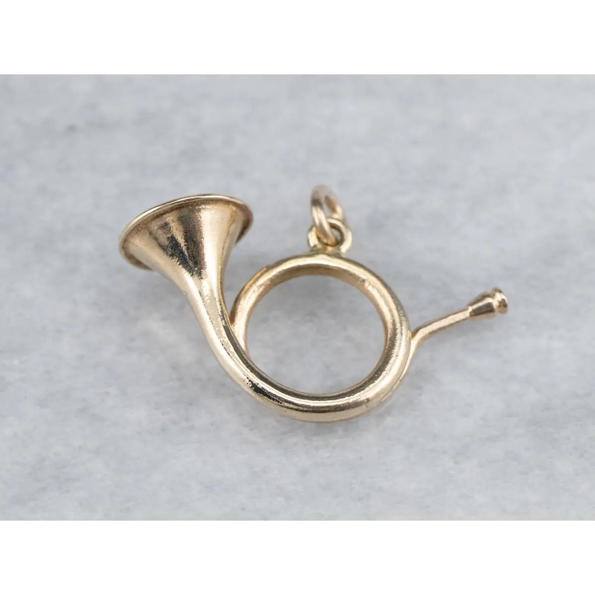 Vintage Gold French Horn Charm Pendant