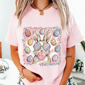 [Cotton] Easter Bunny T-shirt, Easter T-shirt, Easter Family T-shirt, Easter Egg T-shirt, Bunny Pattern T-shirt, Easter Atmosphere T-shirt A317