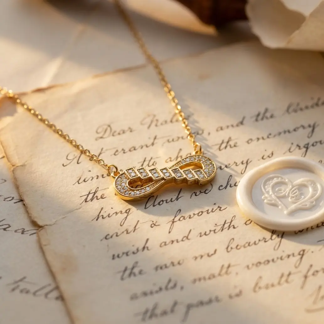 Dainty Gold Plated Infinity Pendant Necklace for Women, Non-tarnish Stainless Steel Chain, Elegant Geometric Forever Love Charm with Sparkling CZ, Ideal Anniversary Gift