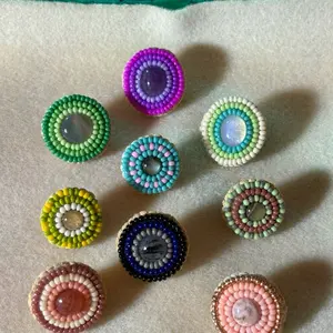 Beaded Button Pins - Native American Beadwork