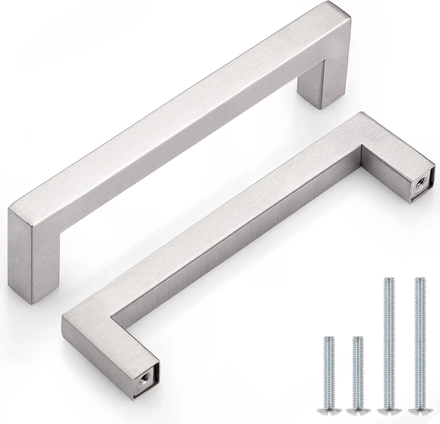 10-Pack 5-Inch Hole Center Cabinet Handles, Brushed Nickel Stainless Steel Drawer Pulls, 5.5-Inch Bar Handles for Kitchen Cabinets