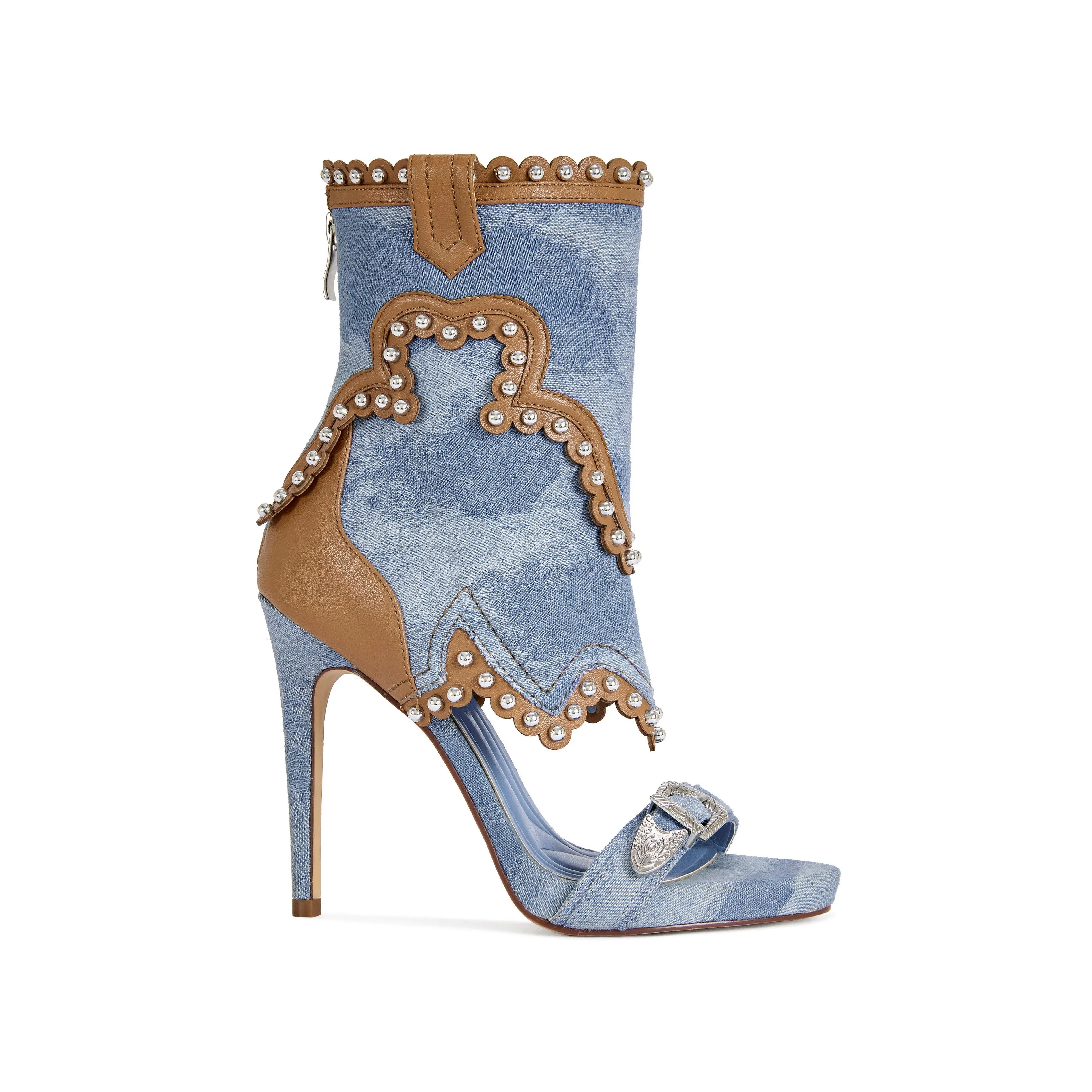 CAPRIZIA-DENIM WESTERN SANDAL BOOTIE