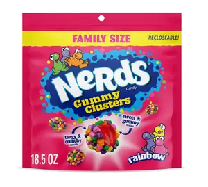 NERDS Gummy Clusters, Candy, Rainbow, Crunchy and Gummy, 18.5 oz