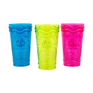 20 oz. Tiki Head Reusable Plastic Cups - 12 Ct.