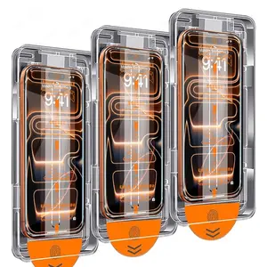 3PCS Dust Free Tempered Glass For iphone 17 16 Pro Max Air  Screen Protector Easy Installation HD Coating Install Case for iPhone 16  Plus