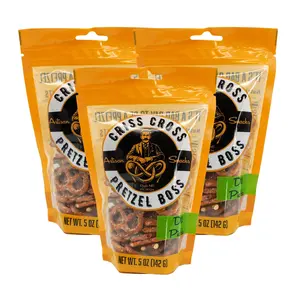 Dill Pickle Flavored Pretzels | Pack of 3 | 5 oz | Criss Cross Pretzel Boss