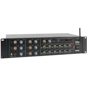 12-Channel Bluetooth Amplifier 6000W Multi-Zone Mixer with USB/SD/AUX