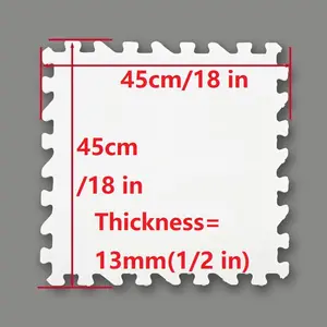 10 Counts Ice Hockey Training Mats, HDPE Material, 18x18 inch, 1/2 inch Thickness