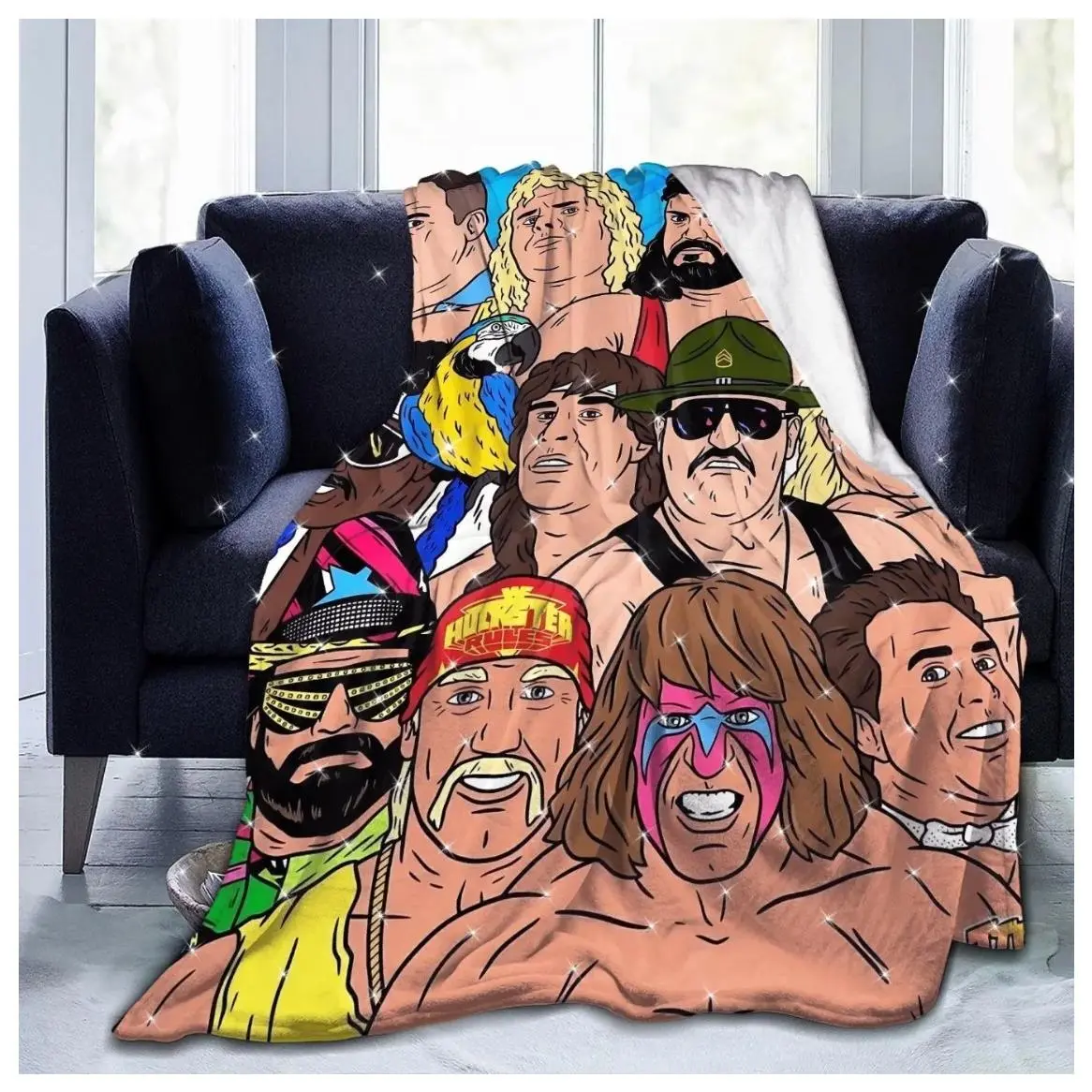 Cozy Wrestling Flannel Throw Blanket - Soft, Warm, Skin-Friendly, Lightweight Anime-Themed Blanket with Cozy Aesthetic, Warm Aesthetic for Couch, Camping - Versatile All-Season Gift, Throw Blankets